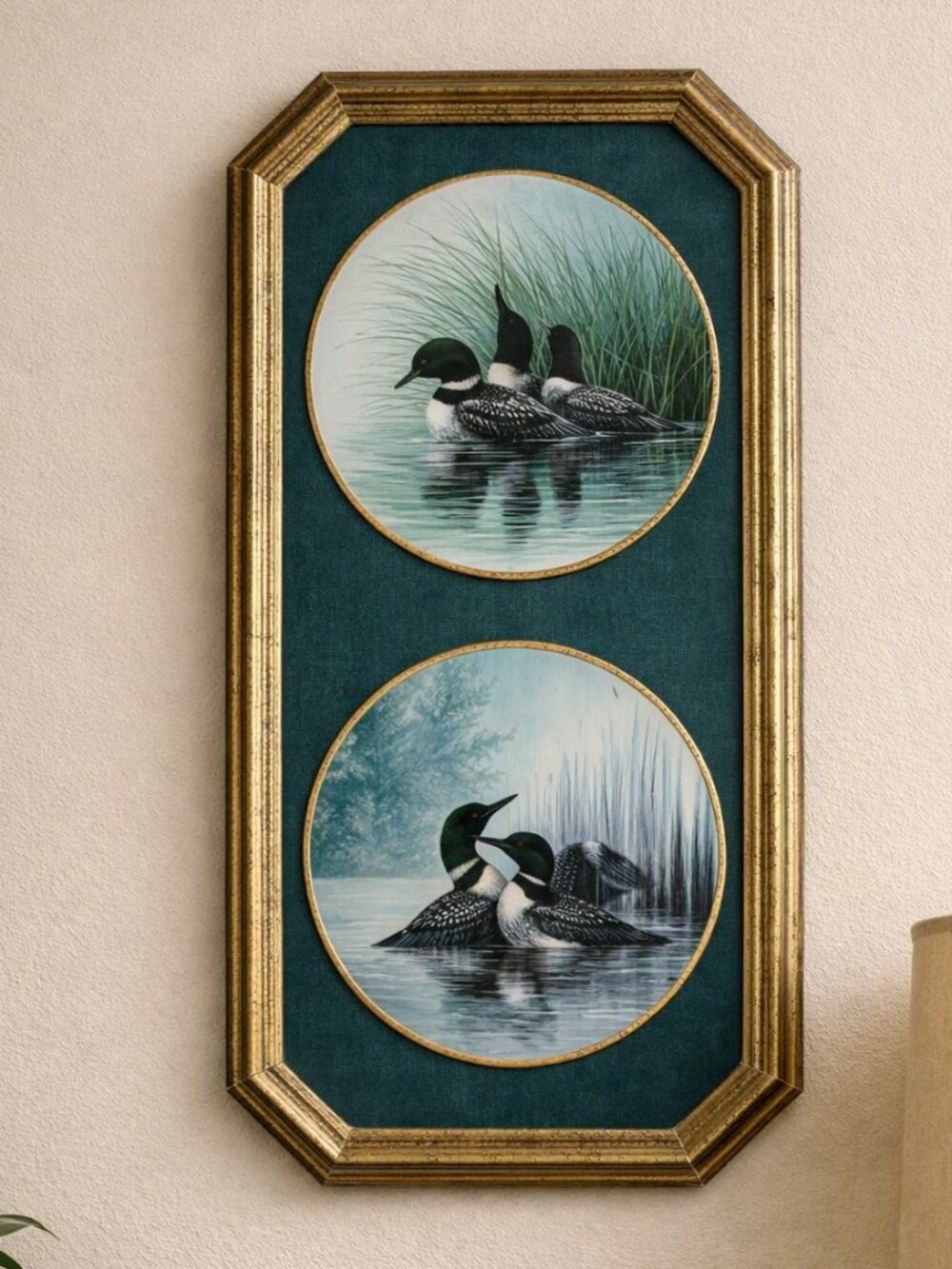 Vintage 1991 Dominion Loon Voice of the North Framed 2 Plate Set Don Li-Leger